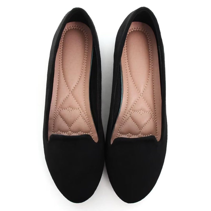 Stunner Women Fashion Cute Slip-On Ballet Shoes Soft Solid Classic Dress Flats Black 38 - Image 2